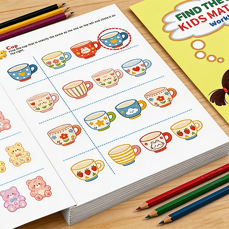 아이들을 위한 동일한 그림 맞추기 활동 책, 시각적 탐 - Kids Education Activities 리뷰 및 가격